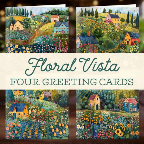 Four greeting cards