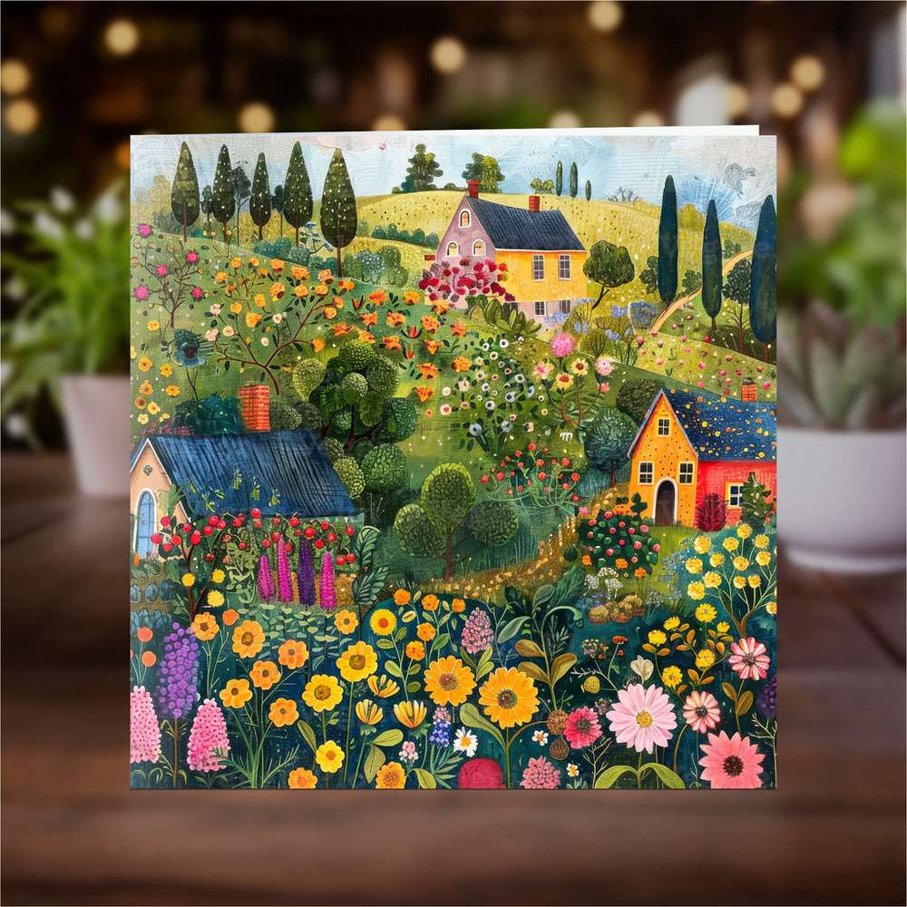 A greeting card on a wooden table