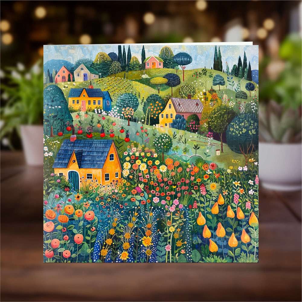 A greeting card on a wooden table