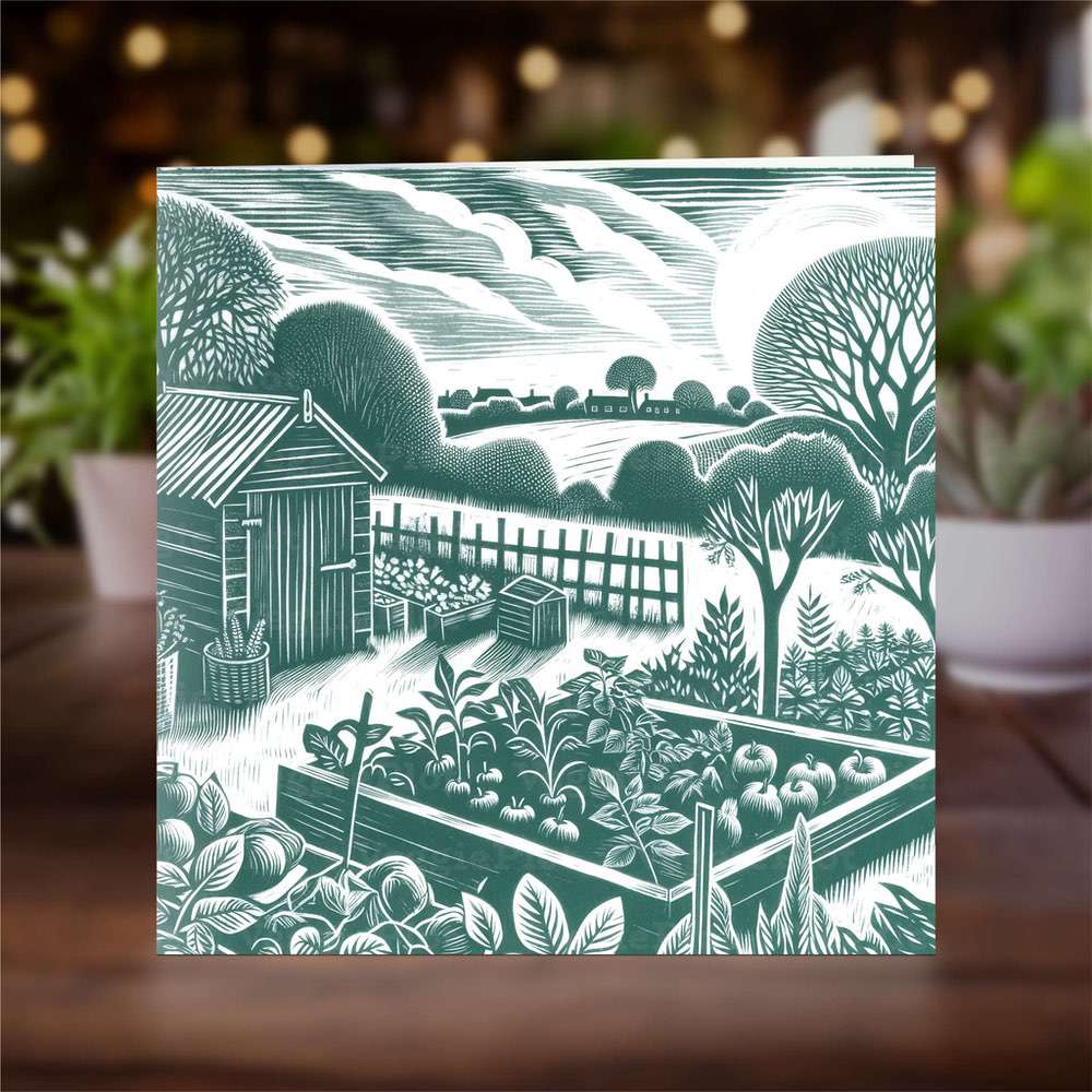 At the Allotment Greeting Card Pack