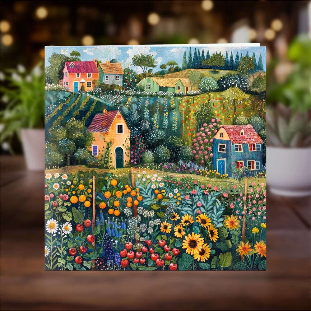 A greeting card on a wooden table