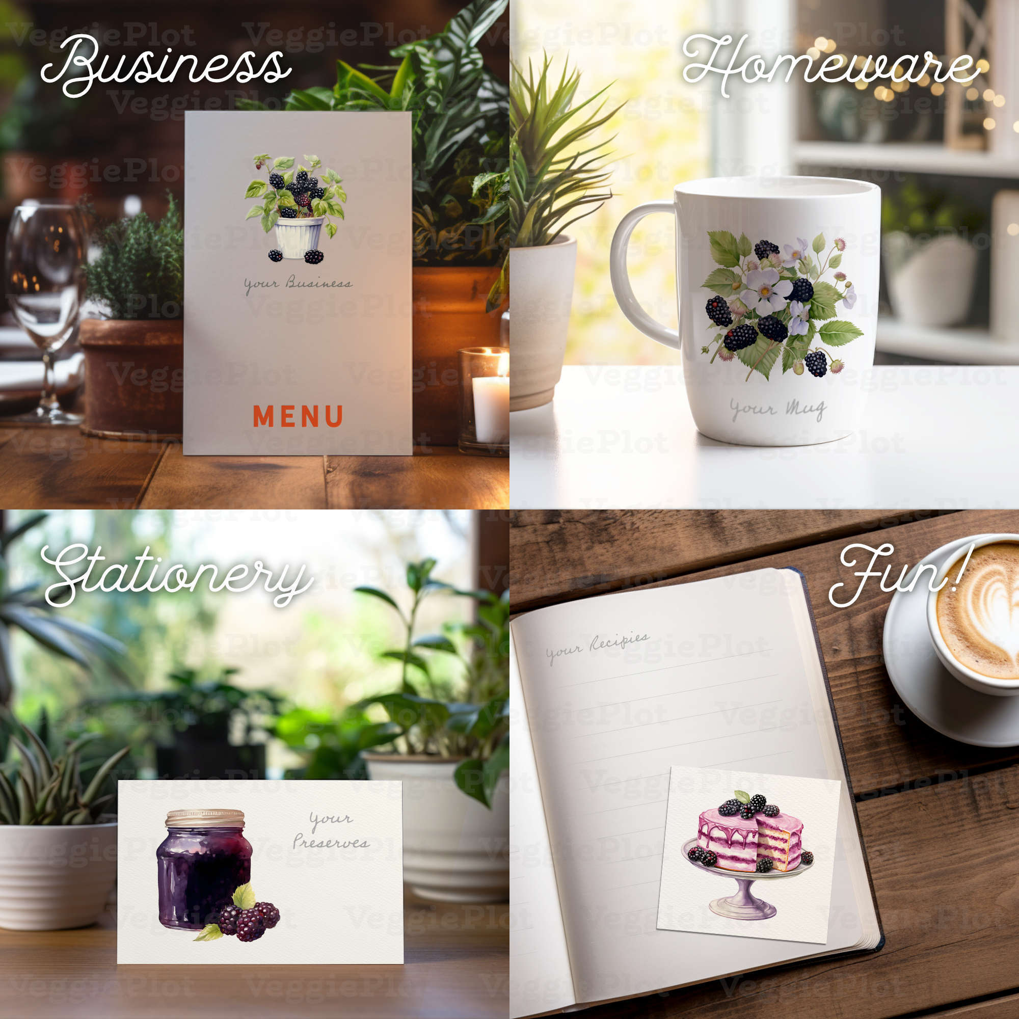 VeggiePlot Blackberry Clipart - Pack 2