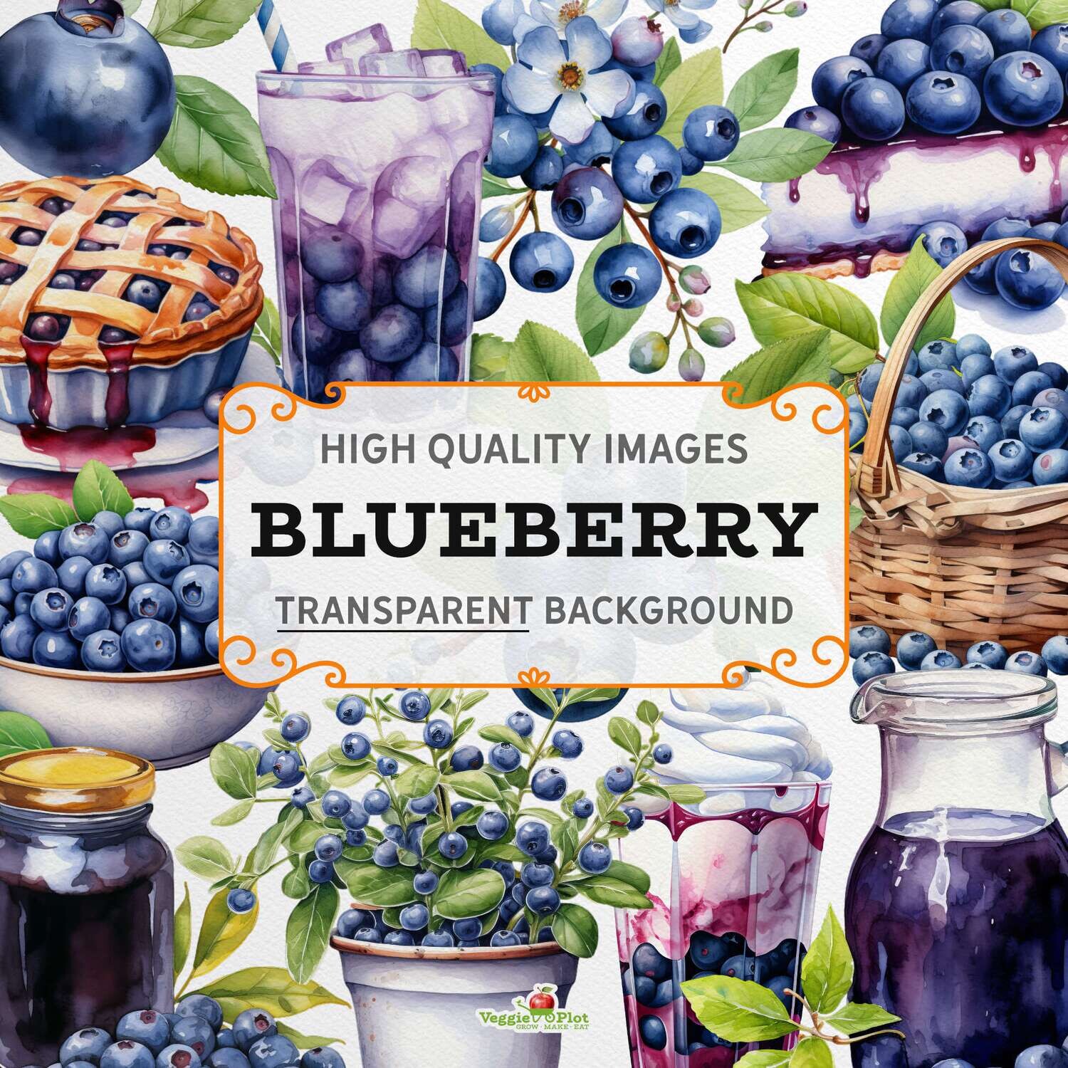 VeggiePlot Blueberry Clipart - Pack 1