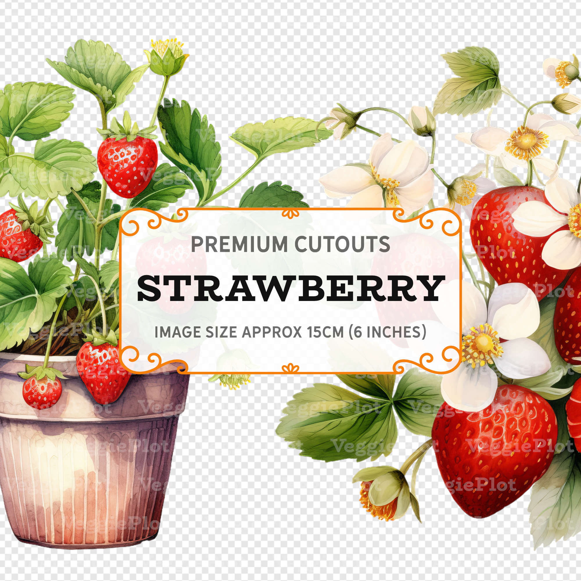 VeggiePlot Strawberry Clipart - Pack 1