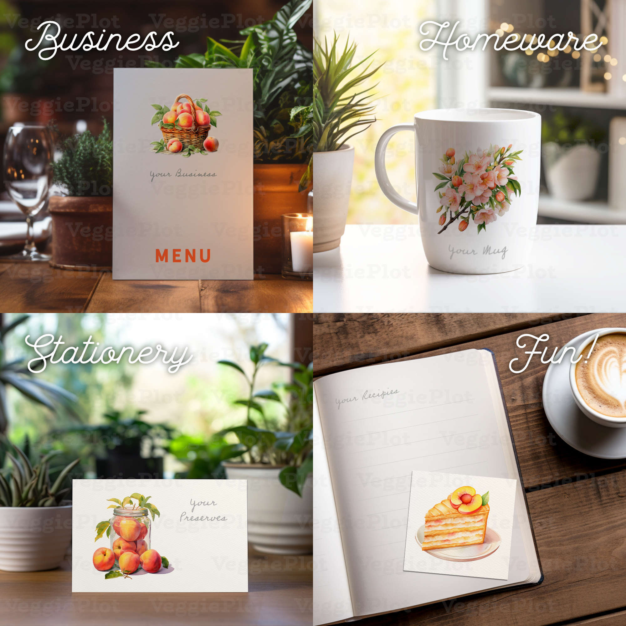 VeggiePlot Peaches Clipart - Pack 1